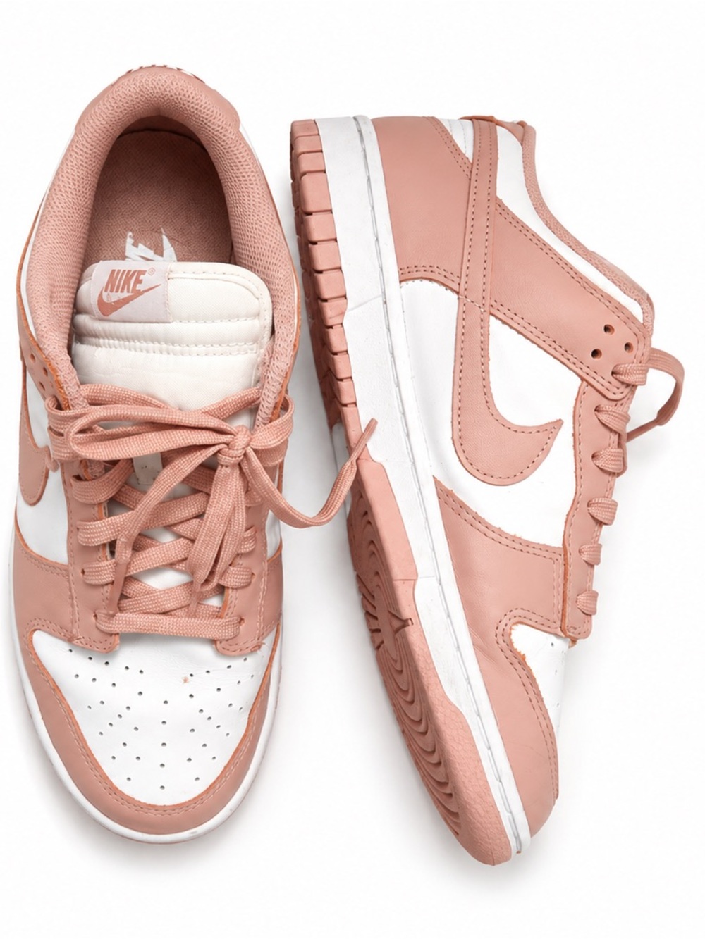 Nike Women's Low-Top Sneakers in Blush Pink and White